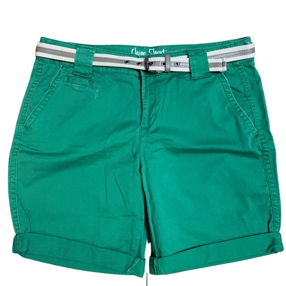 St John's Bay Green Chino Shorts - Picture 1 of 4
